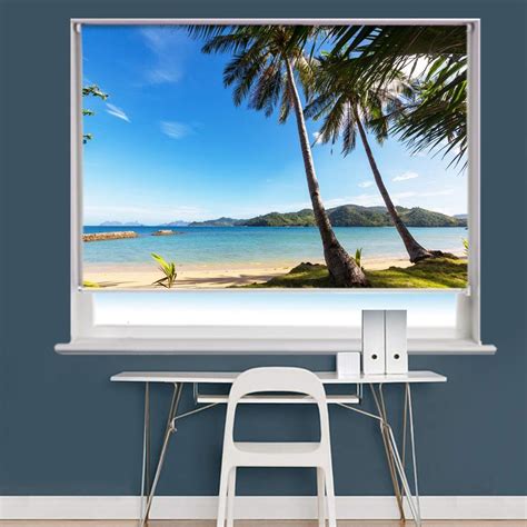 Tropical Beach Scene Image Printed Roller Blind Printed Photo Roller