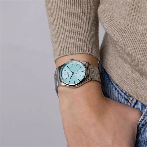 Casio Quartz Tiffany Blue Dial Dial Stainless Steel Bracelet Unisex