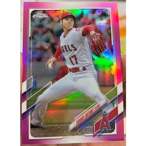 Mlb 球員卡 Shohei Ohtani 大谷翔平 2021 Topps Chrome Refractors 粉亮 蝦皮購物