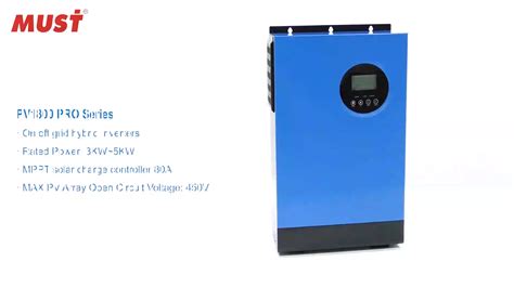 Must Ph1800 Pro Series 3kw 5kw 140a Hybrid Mppt Solar Inverter With