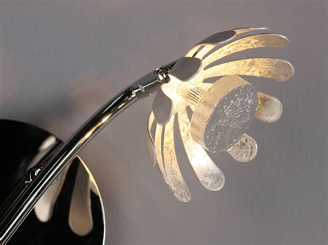 Schwenkbare Wandlampe Mit Blumen Design Metall Blattsilber Meine