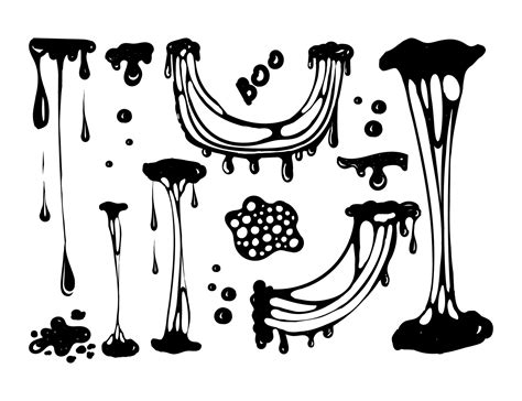 A Set For Working With Blobs Doodle Style Drawn Elements Black