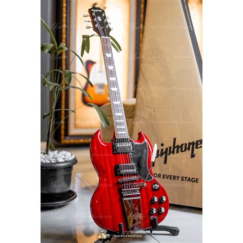 Jual Epiphone Sg Standard 60s Maestro Vibrola Vintage Cherry Shopee