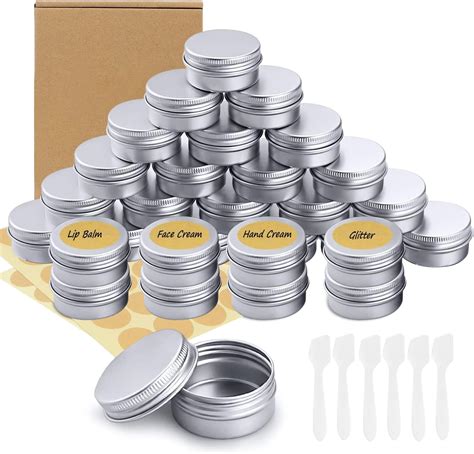 PAMIYO 24 Stücke Set Aluminium Leer Döschen kleine metalldose Mit 2