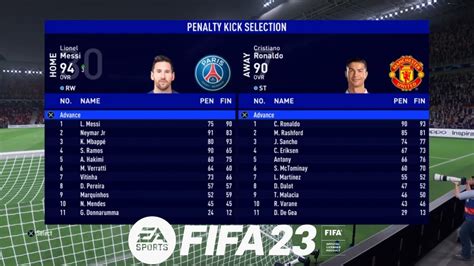 PSG Vs MANCHESTER UNITED UEFA CHAMPIONS LEAGUE FIFA 23 PENALTIES