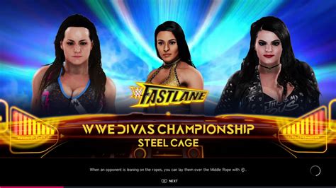 Wwe K Paige Vs Nikki Cross Zelina Vega Triple Threat Steel Cage