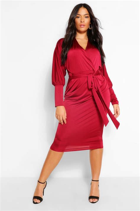 Womens Plus Disco Slinky Batwing Midi Dress Boohoo Uk