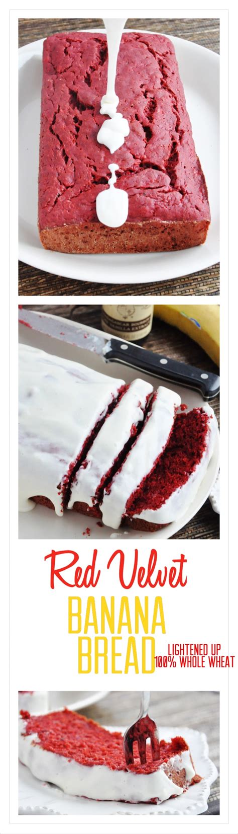 Red Velvet Banana Bread With Cream Cheese Glaze Lightened Up 100