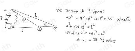 Solved 1 Aplicar El Teorema De Pitágoras En El Siguiente Problema