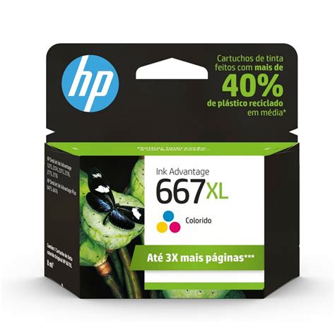 Cartucho De Tinta HP 667XL Colorido Original 3YM80AL Para HP DeskJet