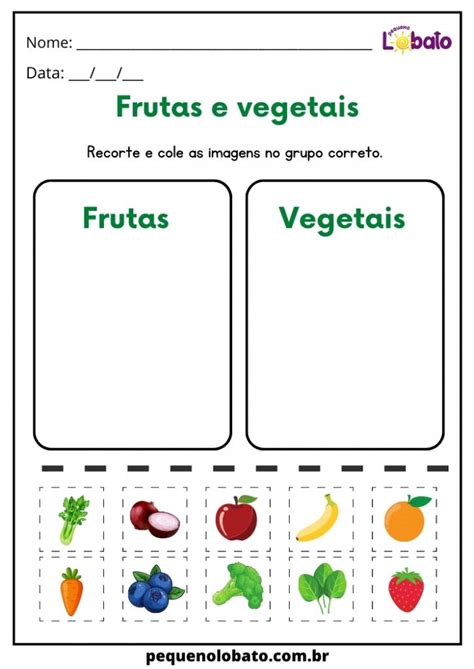 8 Atividades Frutas e Vegetais para Educação Infantil