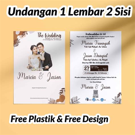 Jual Undangan 1 Lembar 2 Sisi Cetak Undangan Pernikahan Khitan Aqiqah