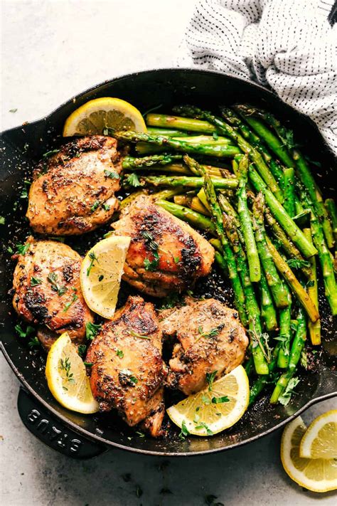 Lemon Garlic Butter Herb Chicken With Asparagus Getslimthin