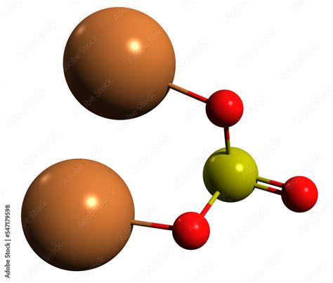 3D image of Potassium sulfite skeletal formula - molecular chemical ...