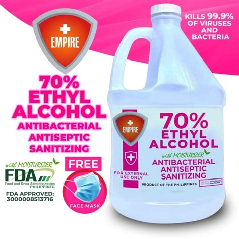 Ethyl Alcohol Gallon Antiseptic Disinfectant Antibacterial Empire