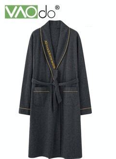 VAOdo Long Cotton Bathrobes Men's Skin-Friendly Belt Homewear Four Seasons Can Wear Bathrobes ...