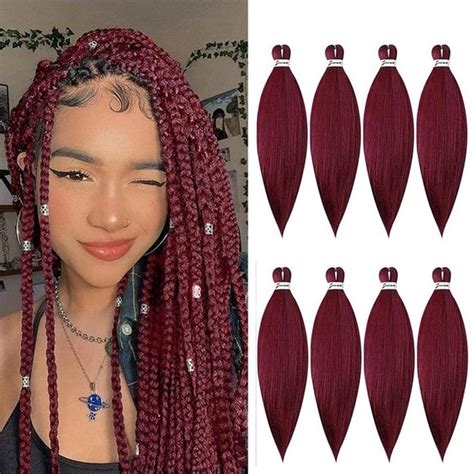 Hair 8 Bundles Of Wine Red Prestretched Braiding Hair Poshmark