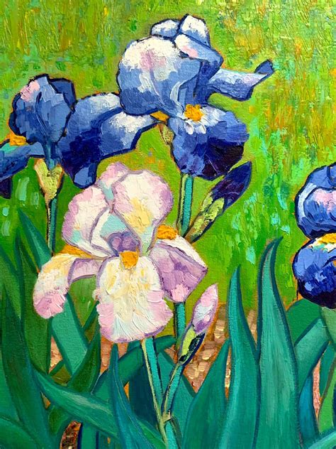 Iris Oil Painting Van Gogh Canvas Iris Wall Art 16 by | Etsy