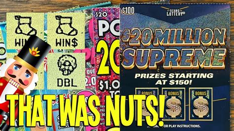 That Was Nuts 100 20 Million Supreme 🔴 260 Texas Lottery Scratch Offs Youtube