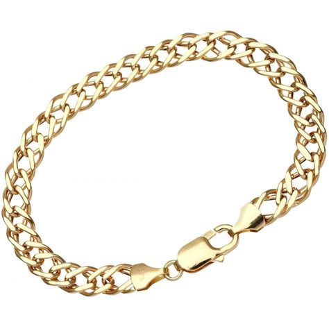 Citerna Ct Yellow Gold Inch Double Curb Bracelet Gold Jewellery