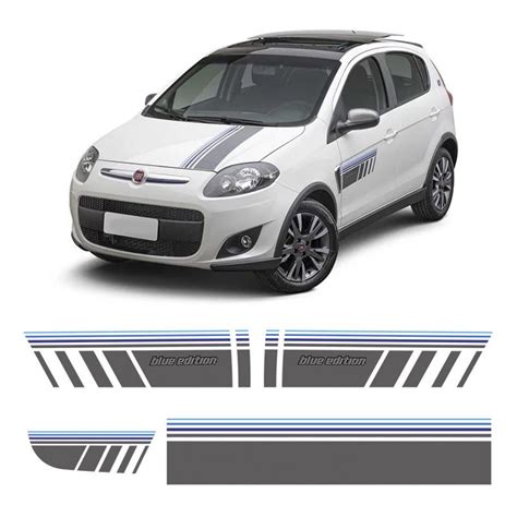 Faixa Blue Edition Fiat Novo Palio Sporting Adesivo Grafite