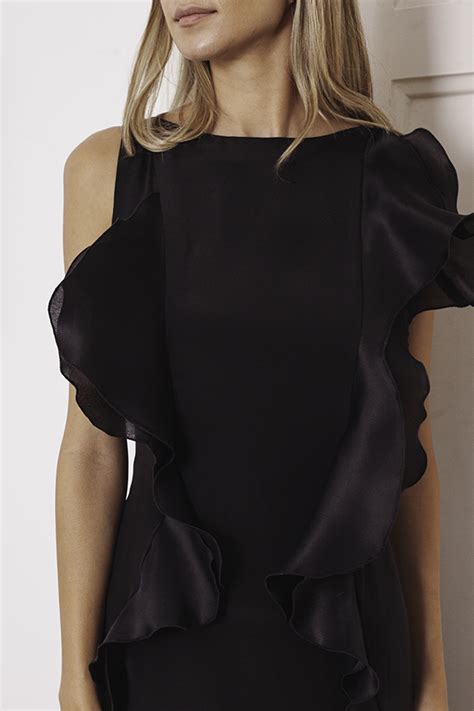 Black Silk Cady Midi Dress Aleksandar Zabunovic