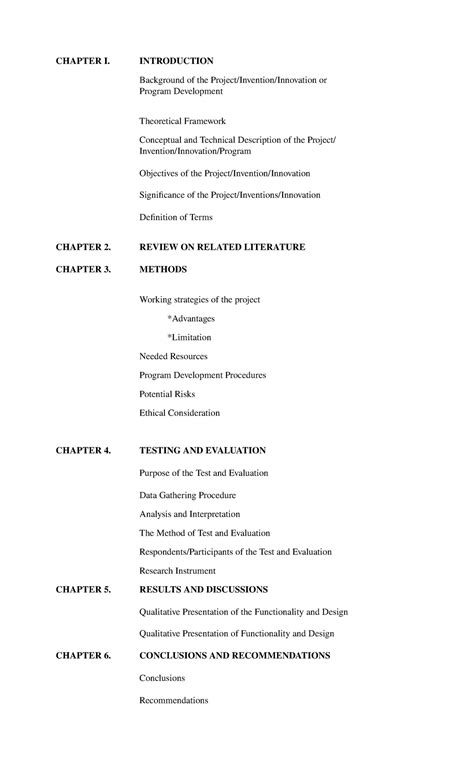 Capstone Format Lecture Notes 1 Chapter I Introduction Background