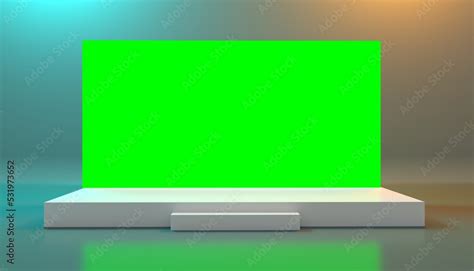 Green Led Screen Stage Design Empty Stage Design For Mockup And