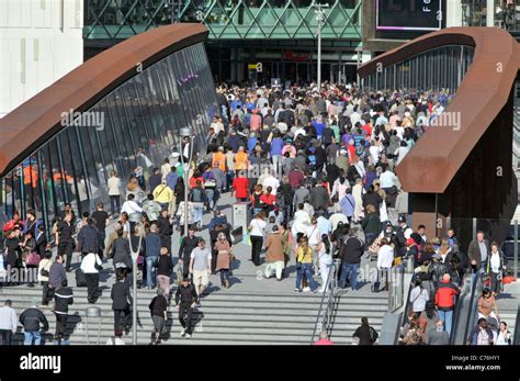 Footbridge Above Stratford East London Train Station Takes Shoppers