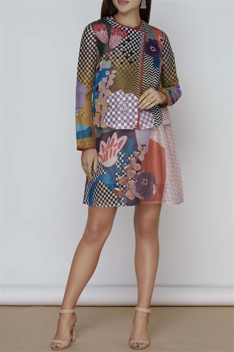 Buy Pankaj And Nidhi Multi Color Poly Organza Printed Jacket Online Aza