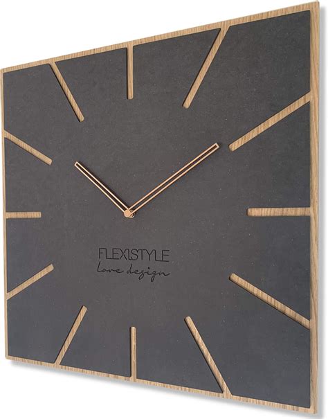 FLEXISTYLE Grande Horloge Murale Moderne Exact ECO 50 Cm Silencieuse