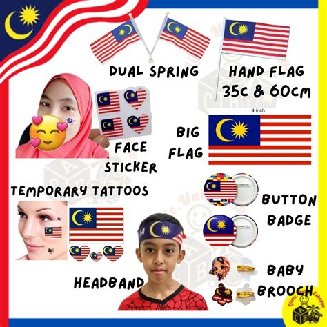 Hand Flag Malaysia Flag Bendera Malaysia Polyester Merdeka Msia