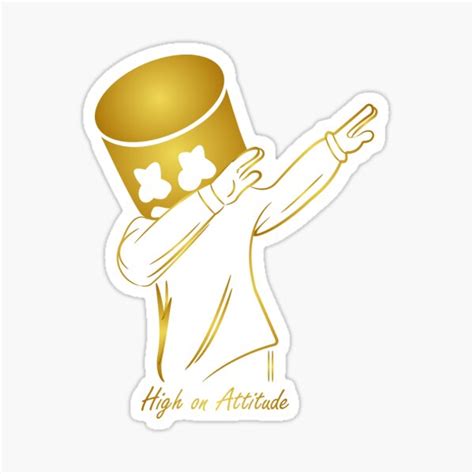 Dj Marshmello Dab Sticker By Illustreto Redbubble