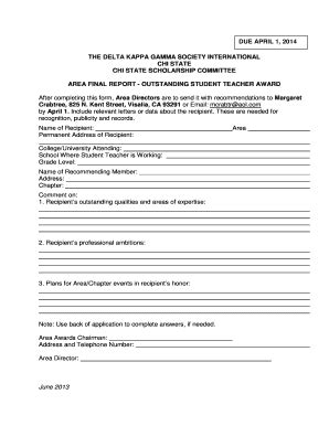 Fillable Online Chistateca Chi State Scholarship Committee Fax Email