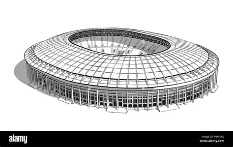 Hand Drawn Sketch Of The Main Stadium In Moscow Stock Vector Image