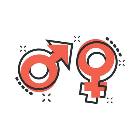 Vector Cartoon Gender Icon In Comic Style Men And Women Sign