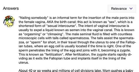 Yahoo Answers Sex Ed Imgur