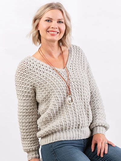 Basic V Neck Crochet Sweater Free Pattern In Sizes Xs Xl Artofit