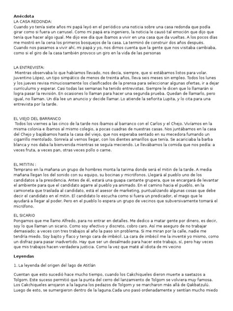 PDF Anécdota leyendas cuentos docx DOKUMEN TIPS