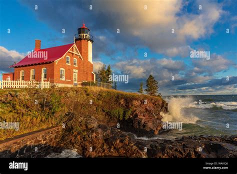 Historic Eagle Harbor Lighthouse N The Upper Peninsula Of Michigan Usa