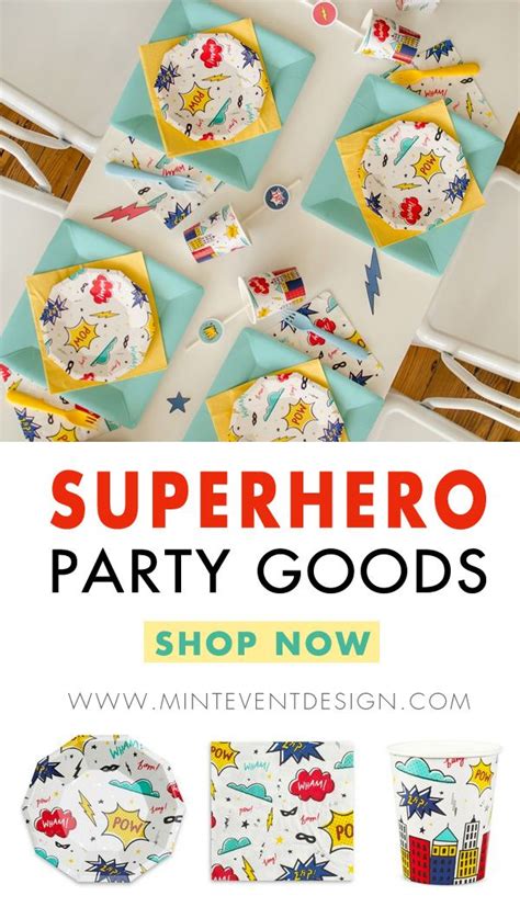 Comic Book Superhero Party Ideas Free Printables Mint Event Design