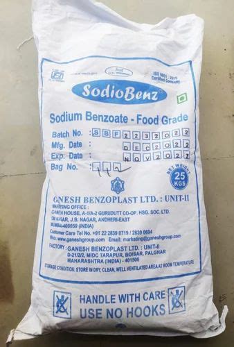 Sodium Benzoate Ganesh 25 KG BAG At Rs 172 Kg In Ahmedabad ID