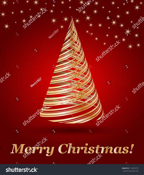 Stylized Vector Gold Christmas Tree Stock Vector Royalty Free