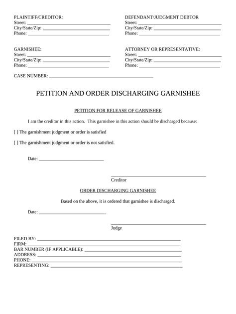 Order Discharging Garnishee Fill Out Sign Online DocHub