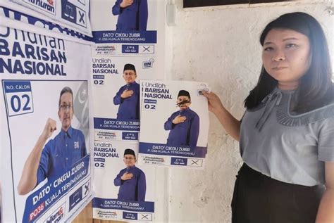 PRU15 Poster Calon BN Kuala Terengganu Diconteng