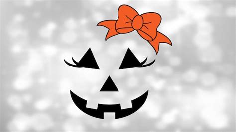 Holiday Clip Art Halloween Smiling Carved Girl Female Pumpkin Etsy