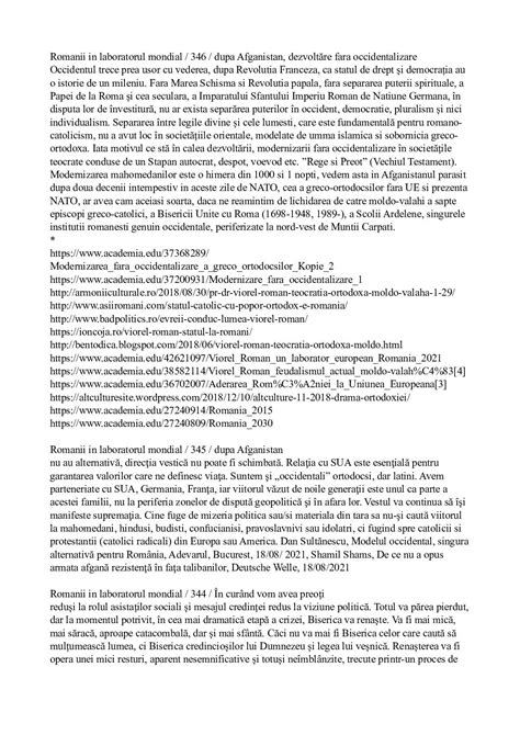 Calam O Romanii In Laboratorul Mondial Dupa Afganistan