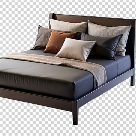 Premium Psd D Render Of Double Bed Isolated On Transparent Background