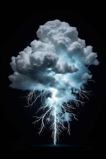 Premium AI Image | isolated lightning and thundercloud