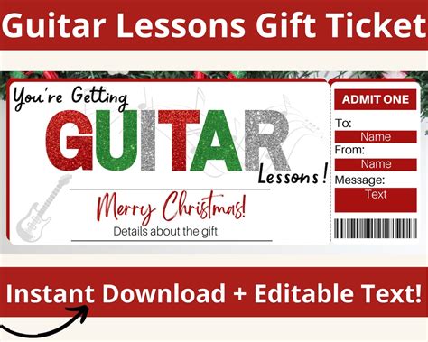 Christmas Guitar Lessons Gift Certificate Guitar Lessons Gift